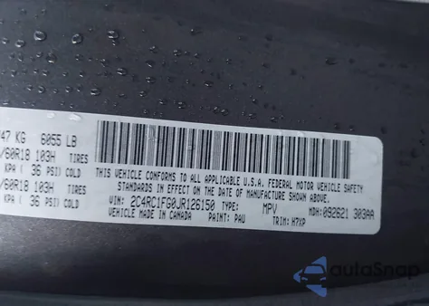 2018 Chrysler Pacifica Touring Plus from USA, damaged, VIN 2C4RC1FG0JR126150